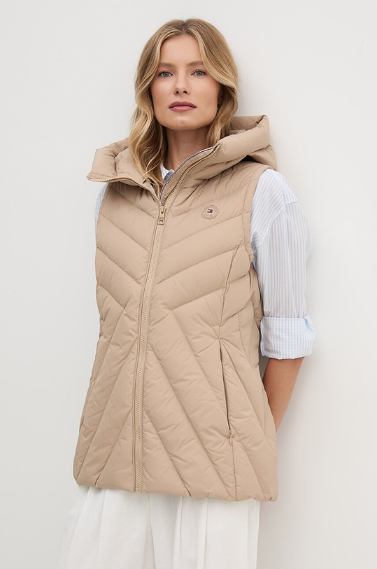 Péřová vesta Tommy Hilfiger béžová WW0WW42624