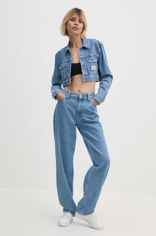 Calvin Klein Jeans kurtka jeansowa J20J220658 niebieski AW24