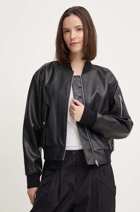 Calvin Klein Jeans kurtka bomber nieocieplane czarny J20J223546