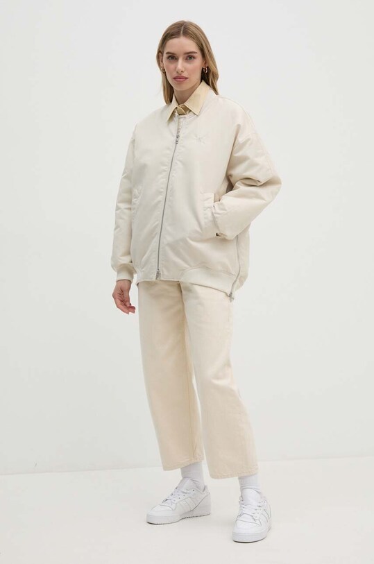 Calvin Klein Jeans kurtka bomber bez kaptura beżowy J20J223874