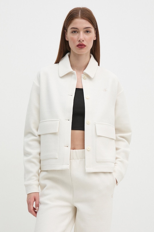 Πουκάμισο μπουφάν Calvin Klein Jeans άλλο μπεζ J20J223770