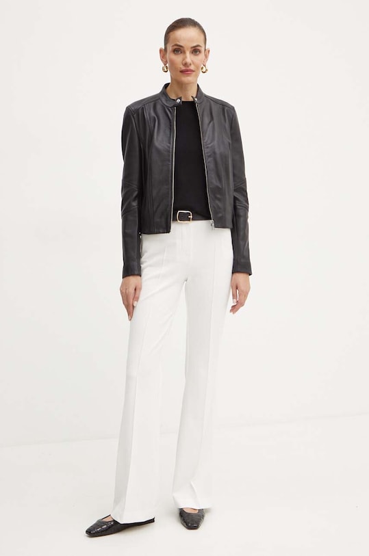 BOSS Orange kurtka skórzana 50522033 czarny SS25