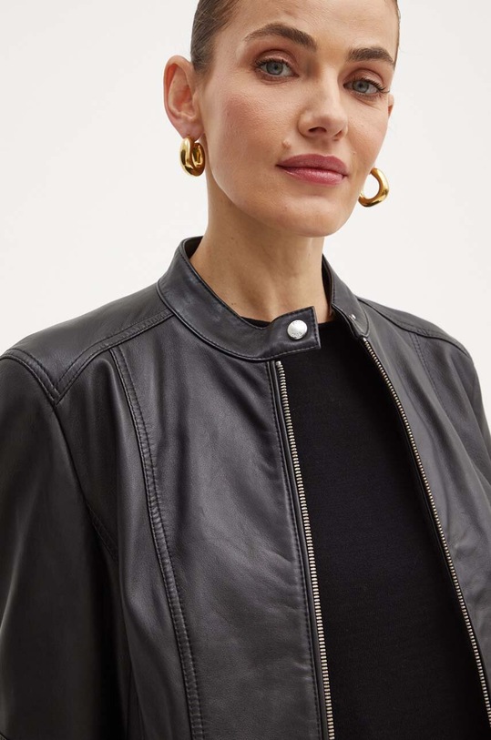 BOSS Orange kurtka skórzana czarny 50522033