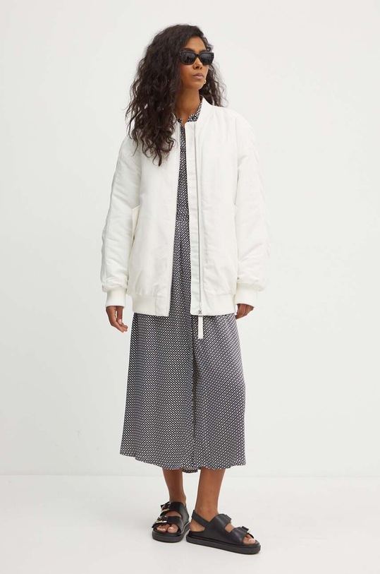 Μπουφάν bomber Boss Orange 50518470 λευκό AW24