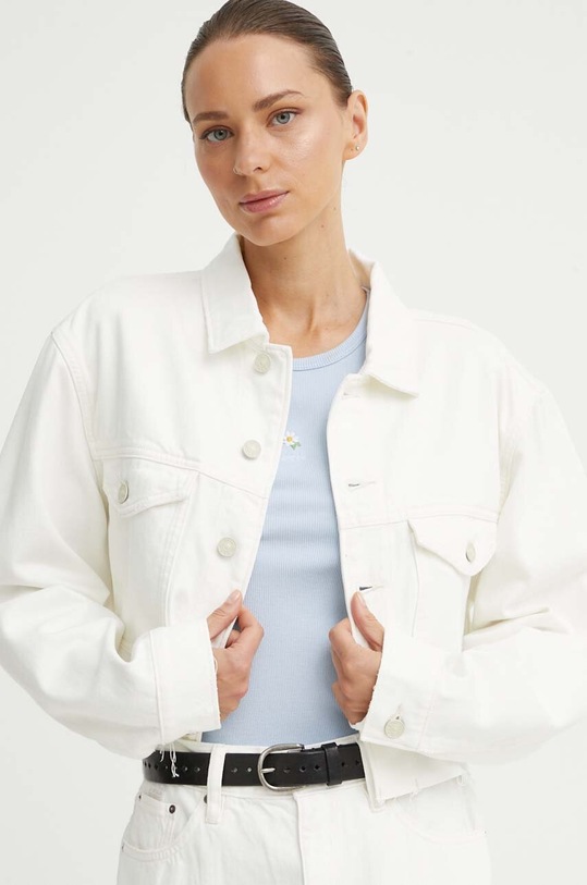 G-Star kurtka jeansowa bez kaptura beżowy D24943.D300