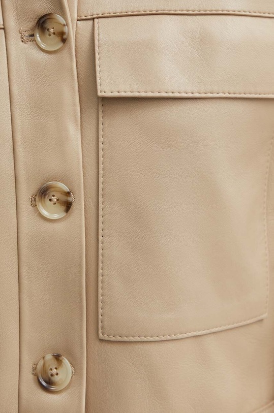 BOSS kurtka skórzana 50518239 beżowy