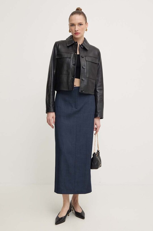 BOSS kurtka skórzana 50518239 czarny AW24