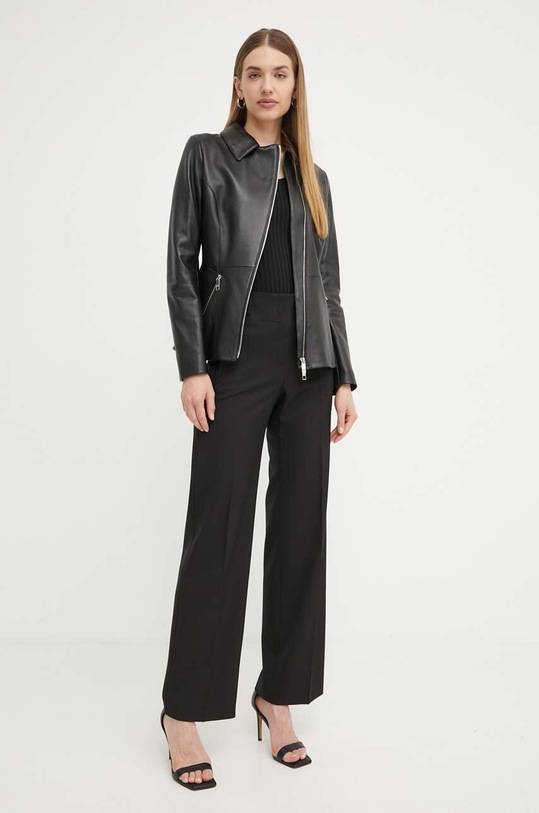 BOSS kurtka skórzana 50518240 czarny AW24