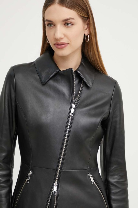 BOSS kurtka skórzana 50518240 czarny