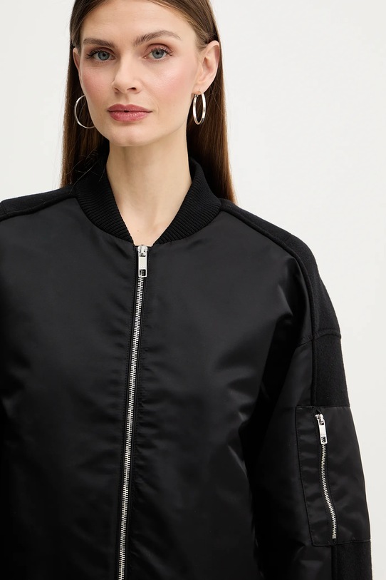 BOSS kurtka bomber z domieszką wełny czarny 50518933