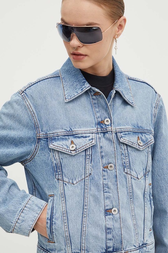 HUGO Blue kurtka jeansowa niebieski 50517249