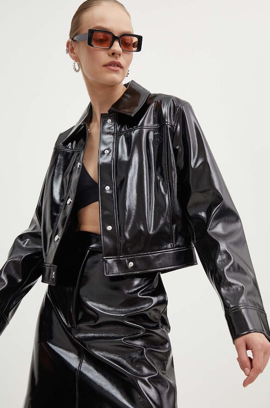 Μπουφάν HUGO απομίμηση λείου δέρματος μαύρο 50516857