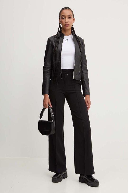 HUGO geaca de piele 50516730 negru AW24