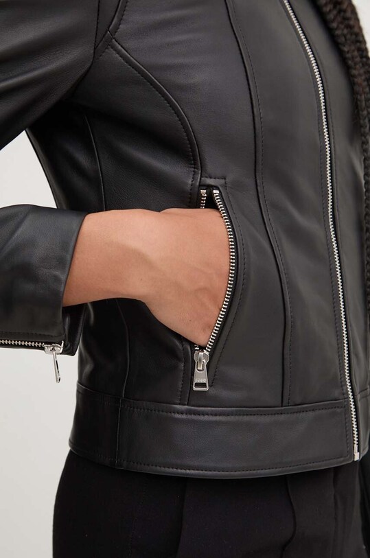 HUGO geaca de piele 50516730 negru