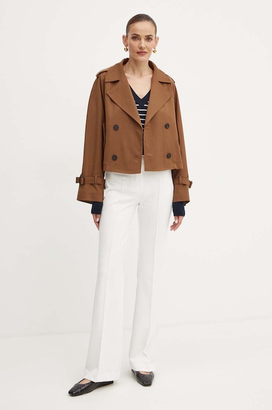 Bunda s prímesou vlny Weekend Max Mara 2425026011600 hnedá AW24