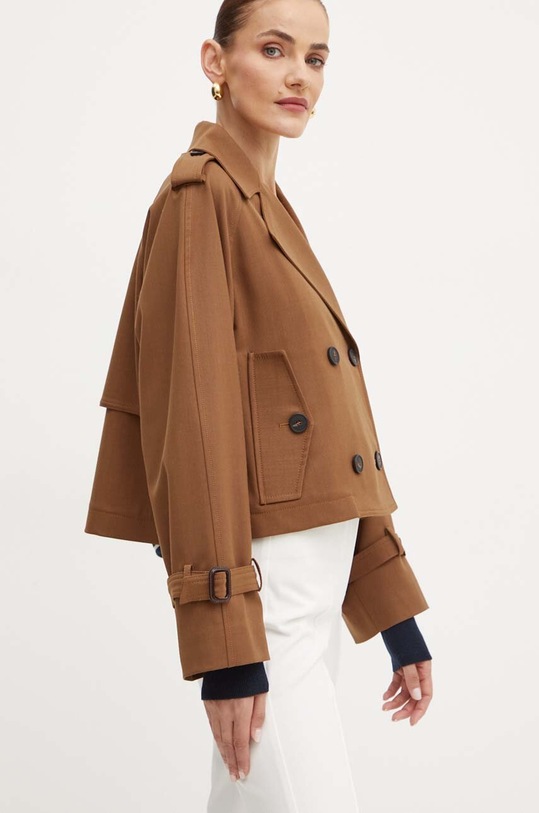 Bunda s prímesou vlny Weekend Max Mara hnedá 2425026011600