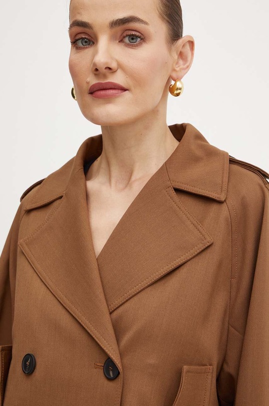 Bunda s příměsí vlny Weekend Max Mara 2425026011600 hnědá
