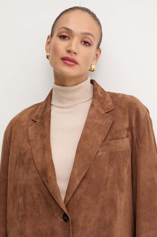 Weekend Max Mara marynarka zamszowa brązowy 2425446021600