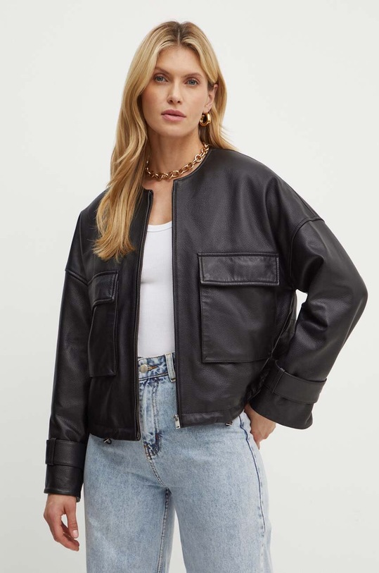 Weekend Max Mara geaca de piele negru 2425446051600