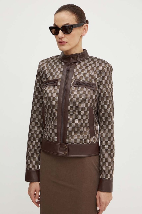Jakna Guess GRETA S podlogo rjava W4YL14.WFJ02