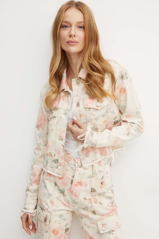 Rifľová bunda Guess KALISA bez kapucne béžová W4YH26.D5E51