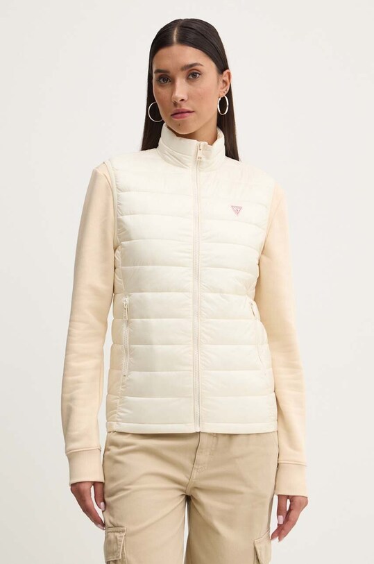 Guess Jeans bezrękawnik bez kaptura beżowy W4YN11.WG922