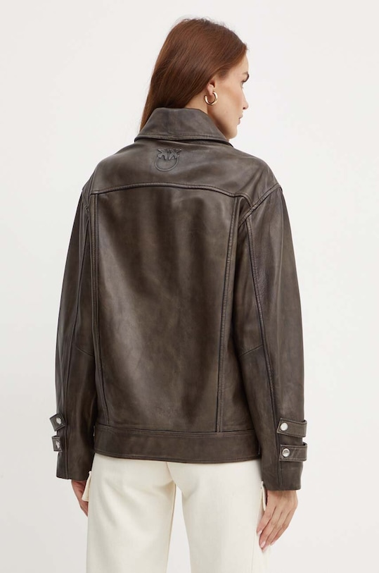 Odzież Pinko kurtka skórzana 104048.A23U brązowy