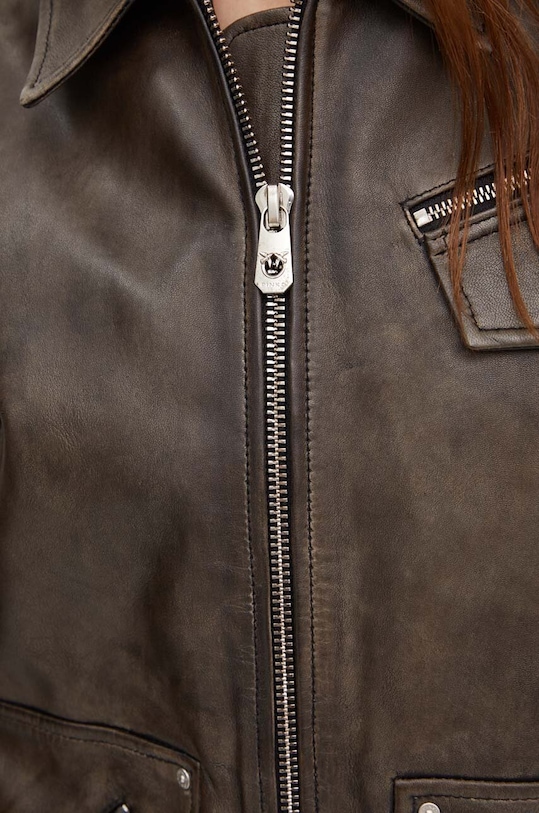 Pinko kurtka skórzana 104048.A23U brązowy