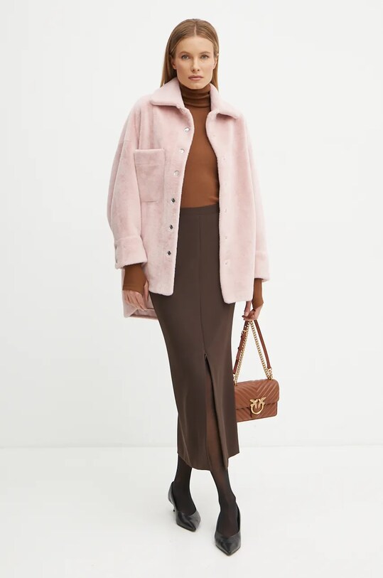 Pinko kurtka koszulowa 103541.A1ZN różowy AW24