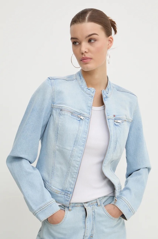 Τζιν μπουφάν Tommy Jeans χωρίς κουκούλα μπλε DW0DW18201