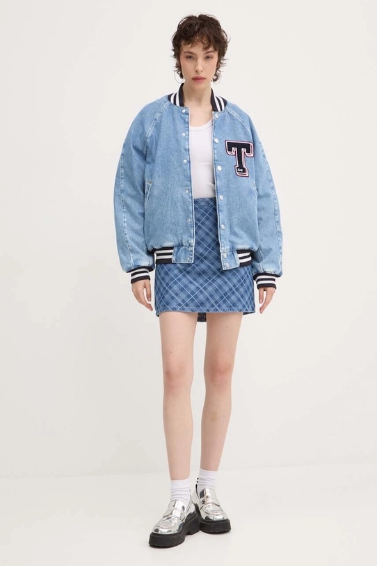 Tommy Jeans jachetă bomber din denim DW0DW18202 albastru AW24