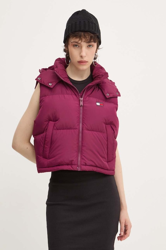 Pernati prsluk Tommy Jeans Planet friendly ljubičasta DW0DW18611