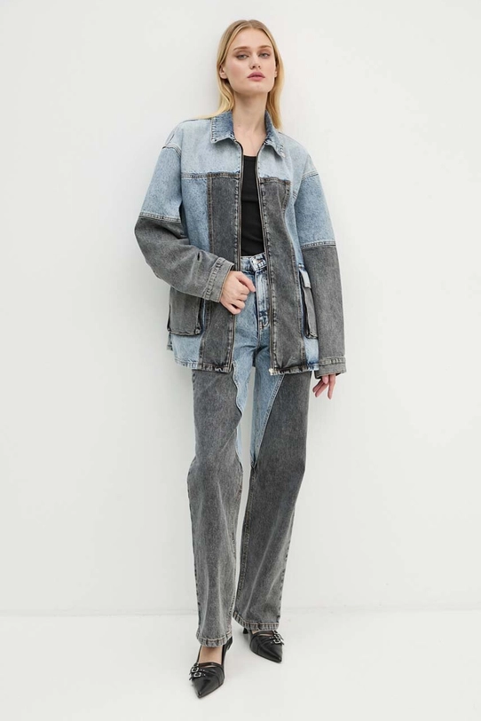 Rotate geacă din denim Oversized Patchwork Jacket 1128221603 albastru AW24