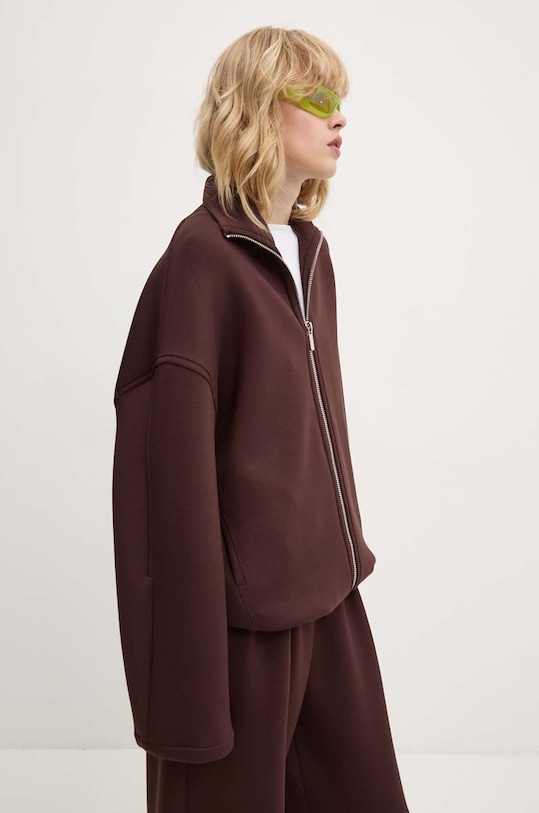 Mikina Remain Soft Zipped Jacket bez kapuce hnědá 501932578