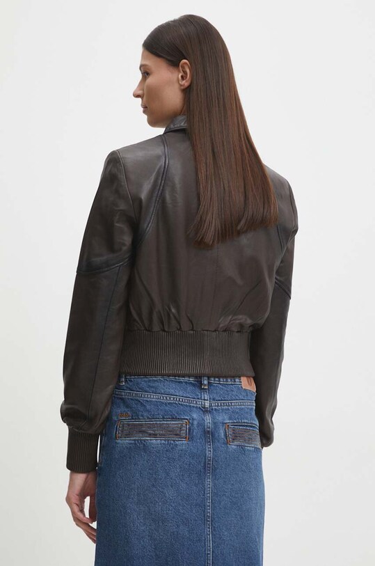 Oblečenie Kožená bunda Remain Short Bomber Jacket 501933493 hnedá