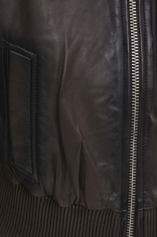 Kožená bunda Remain Short Bomber Jacket 501933493 hnědá