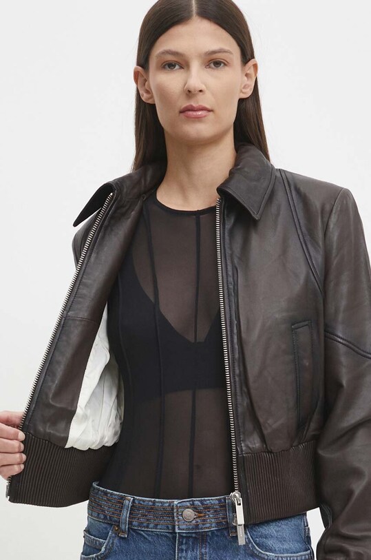Remain geaca de piele Short Bomber Jacket 501933493