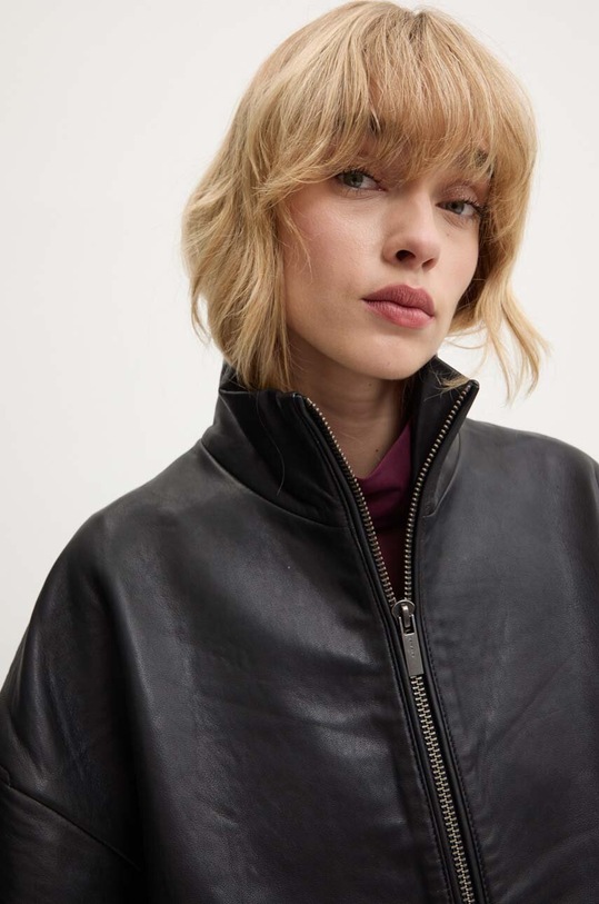 Δερμάτινο μπουφάν Remain Bonded Leather Jacket 501956100 μαύρο