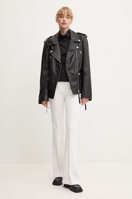 Δερμάτινo jacket Remain Biker Leather Jacket 502123100 μαύρο AW24