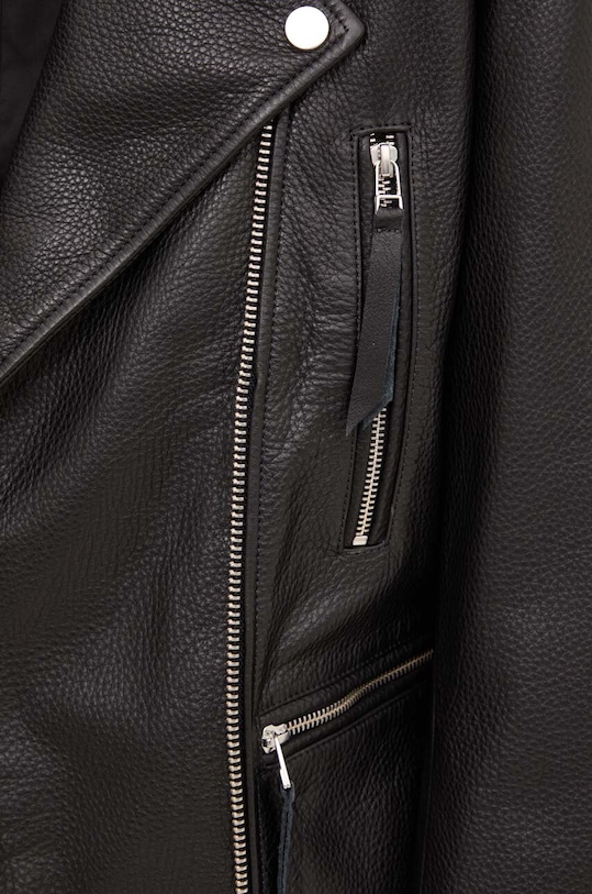 Δερμάτινo jacket Remain Biker Leather Jacket 502123100 μαύρο