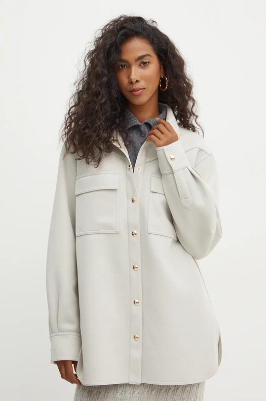 Liu Jo geacă cu aspect de cămașă bej TF4318.J4643