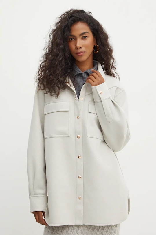 Liu Jo geacă cu aspect de cămașă bej TF4318.J4643