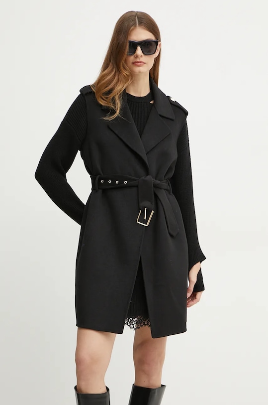 Вълнен елек Liu Jo без качулка черен WF4062.T4627