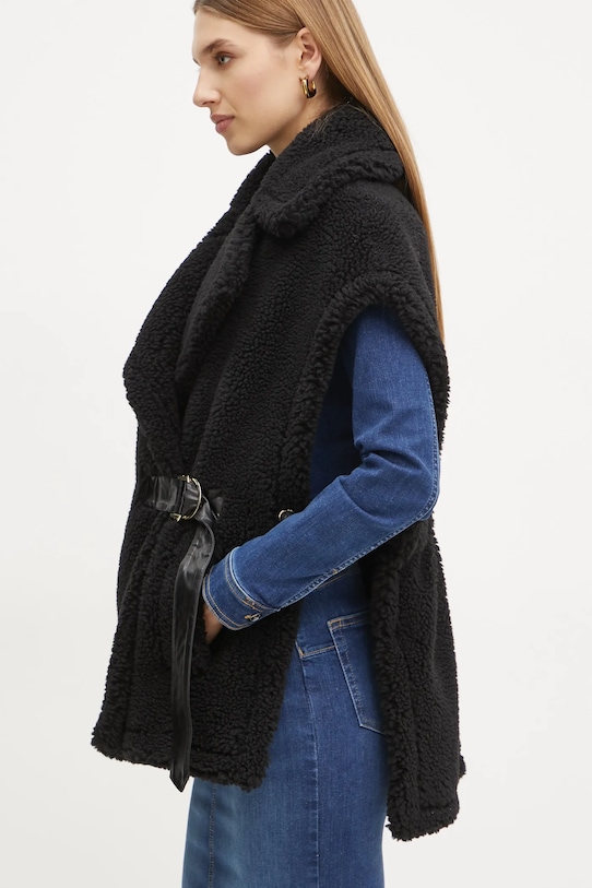 Prsluk s primjesom vune Liu Jo crna WF4257.E0978