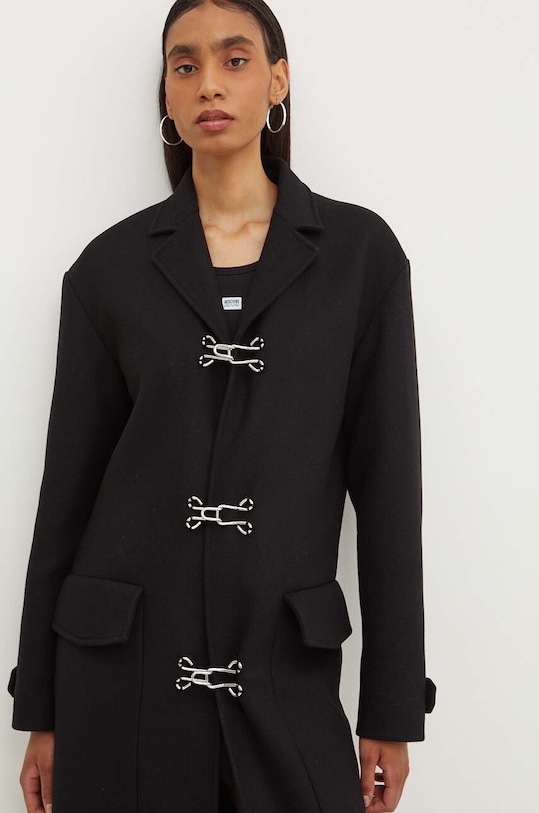 Вовняне пальто Moschino Jeans 0605.8220 чорний AW24