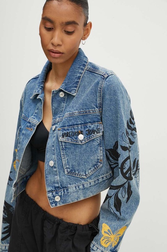 Moschino Jeans geacă din denim 0501.8221 albastru