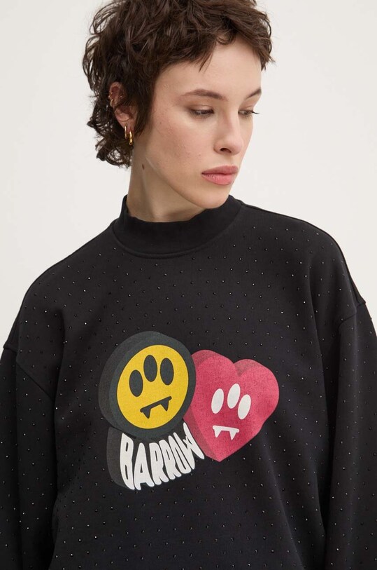 Bavlněná mikina Barrow černá F4BWWOSW110