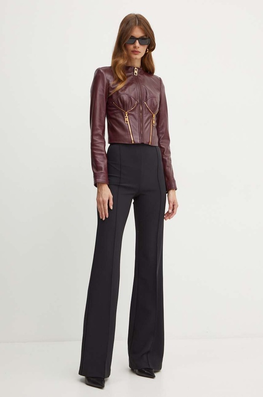 Elisabetta Franchi geaca de piele GD43Z46E2 burgundia AW24