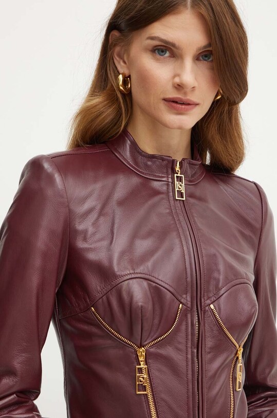 Elisabetta Franchi giacca in pelle GD43Z46E2 granata