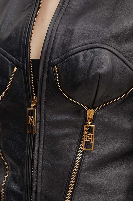 Кожено яке Elisabetta Franchi GD43Z46E2 черен